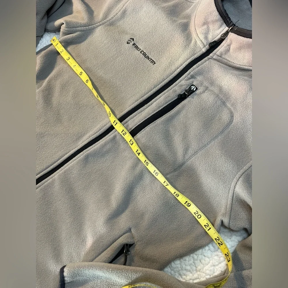 Free Country Men's Grey Fleece Full Zip Jacket Medium